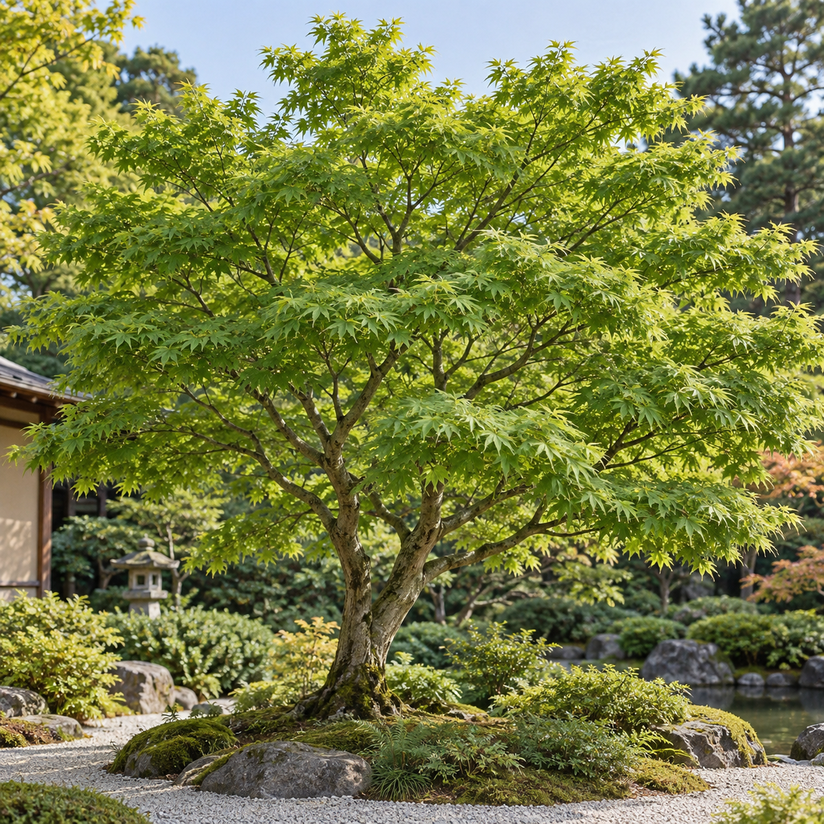 Acer palmatum Osakazuki – aspectul plantei în grădină, imagine ilustrativă
