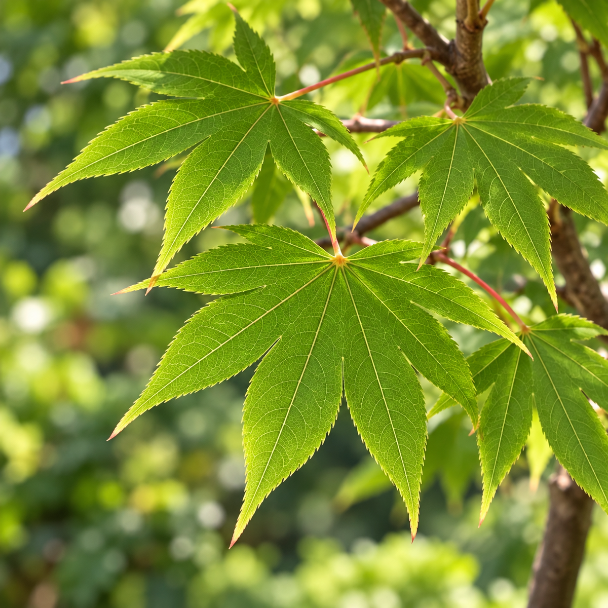 Acer palmatum Osakazuki – detaliul frunzelor, imagine ilustrativă