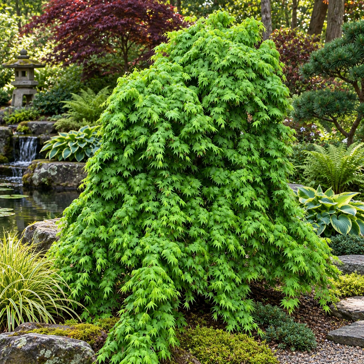 Acer palmatum Ryusen în grădină japoneză – imagine ilustrativă