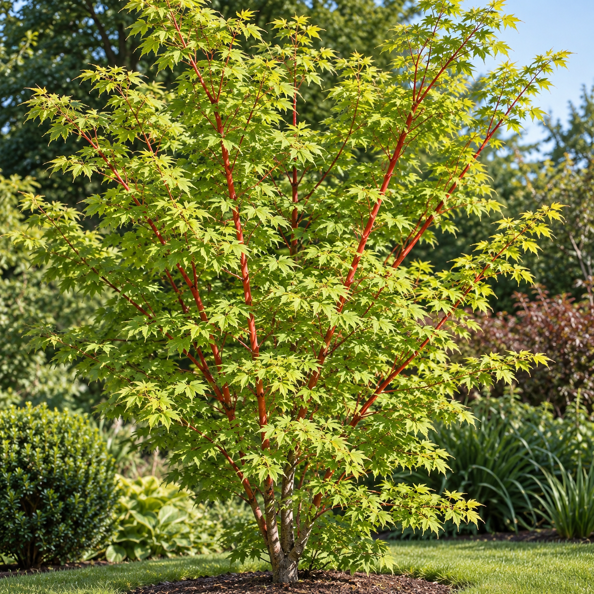 Acer palmatum Senkaki – exemplar solitar, imagine ilustrativă
