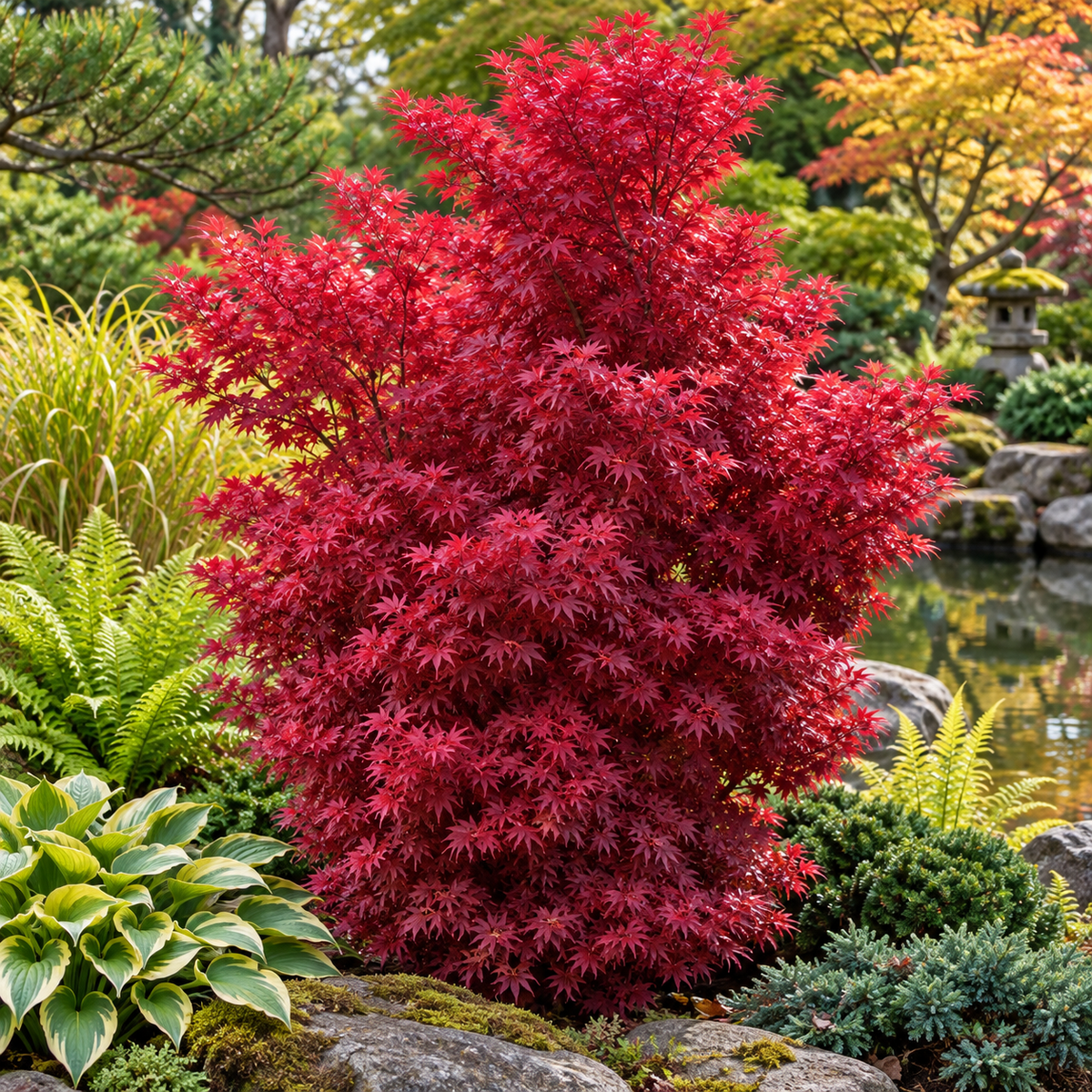 Acer palmatum Skeeter's Broom – gradina, imagine ilustrativă