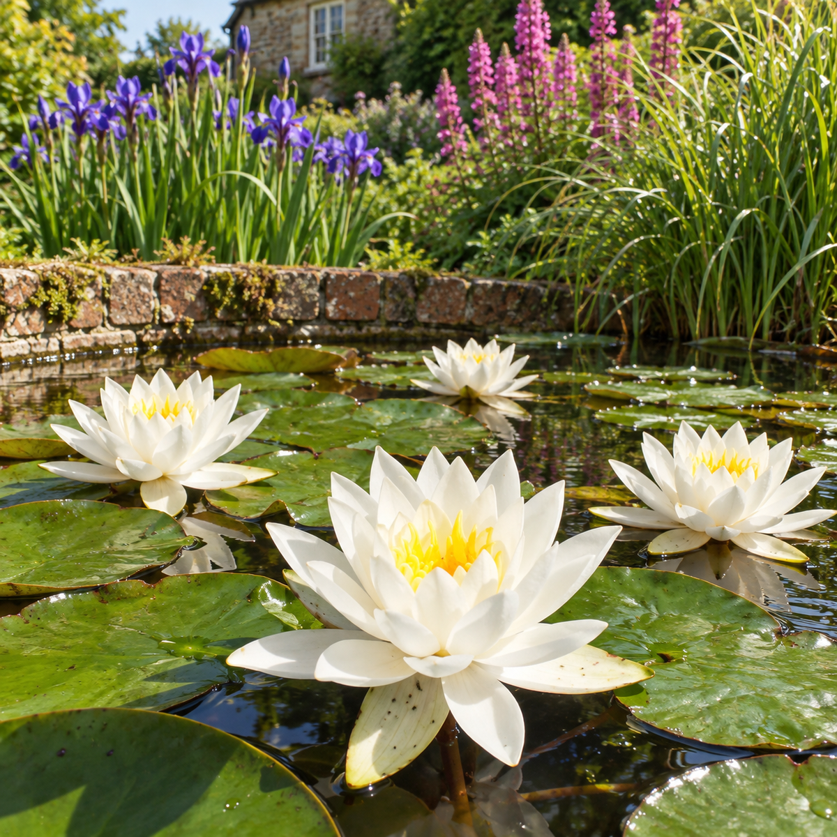 Nymphaea odorata ‘Alba’ – amenajare de grădină 2