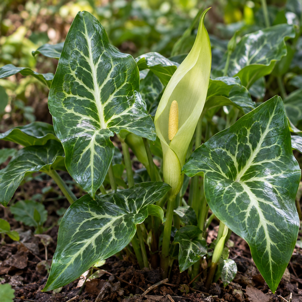 Arum italicum – detaliu, imagine orientativă
