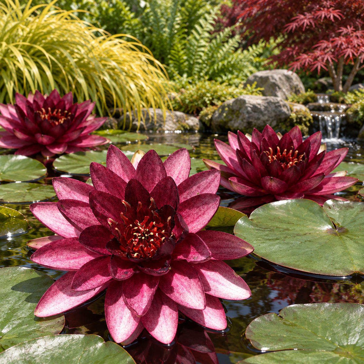 Nymphaea ‘Almost Black’ – amenajare de grădină 1