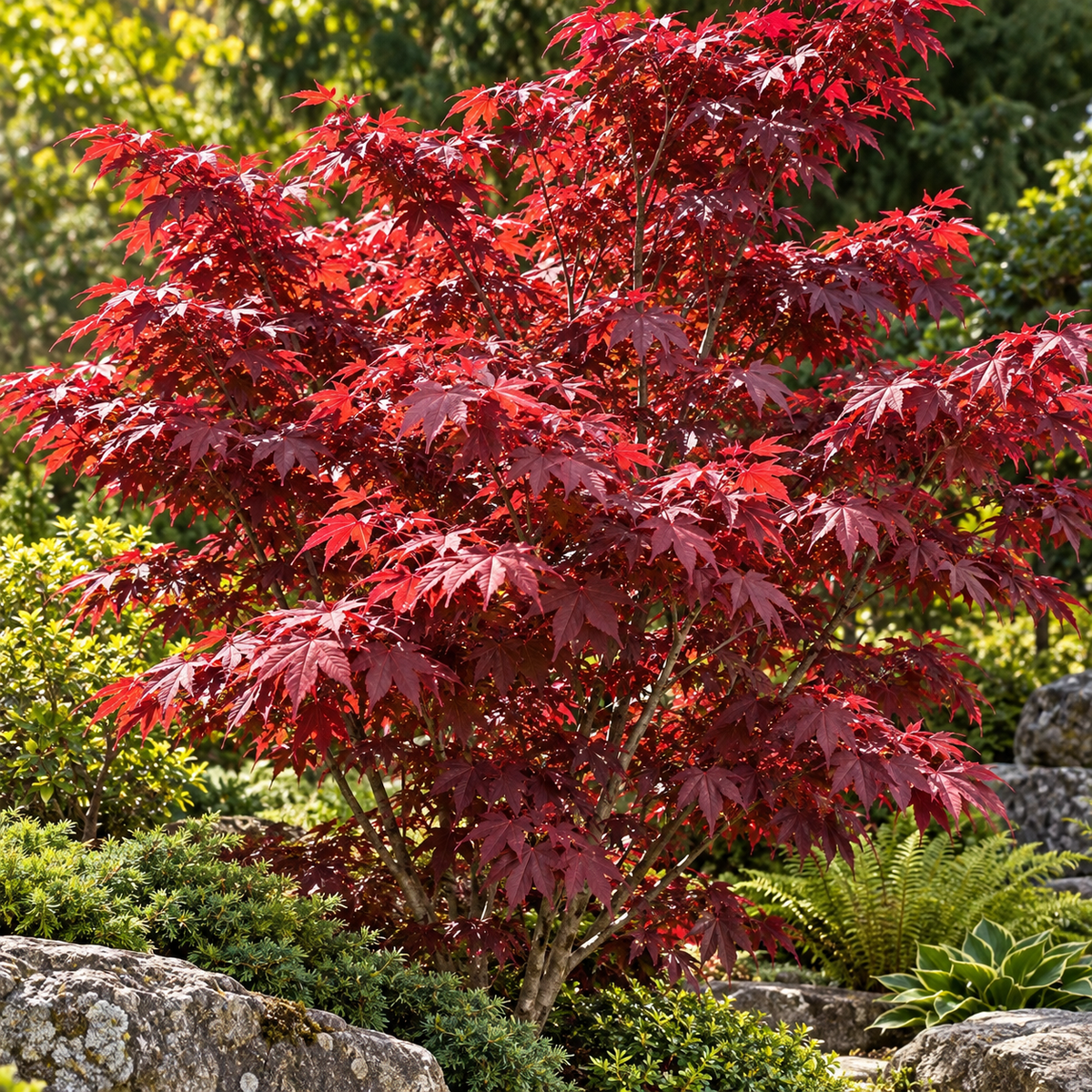Acer palmatum ‘Red Emperor’ – în grădină