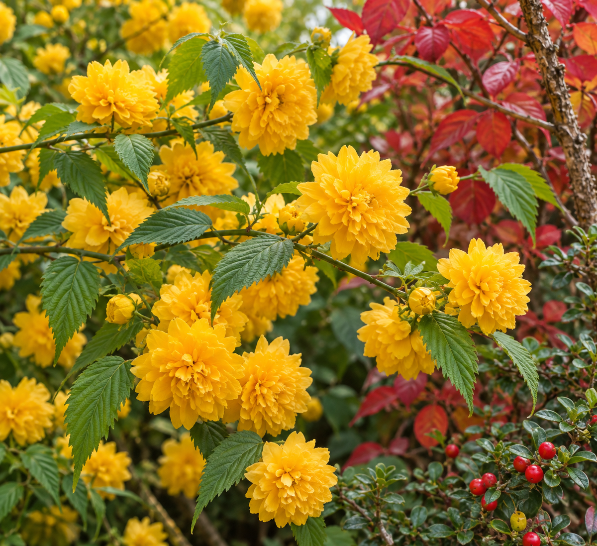 Kerria japonica ‘Pleniflora’