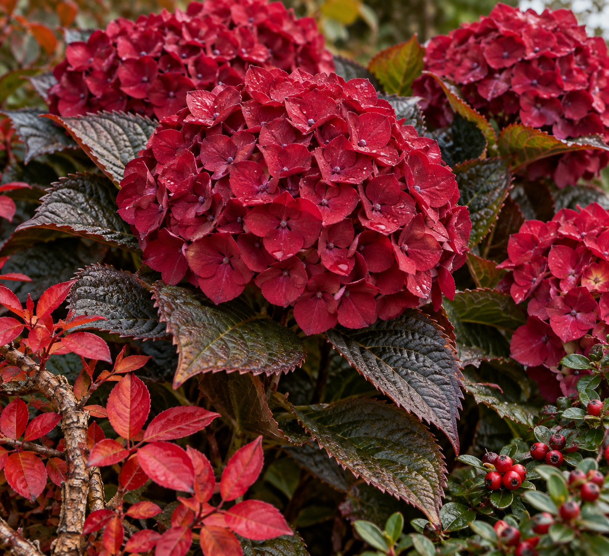 Hydrangea macrophylla ‘Red Angel’