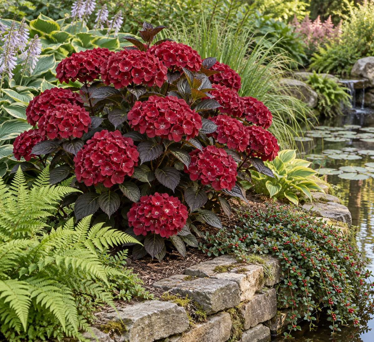 Hydrangea macrophylla ‘Red Angel’