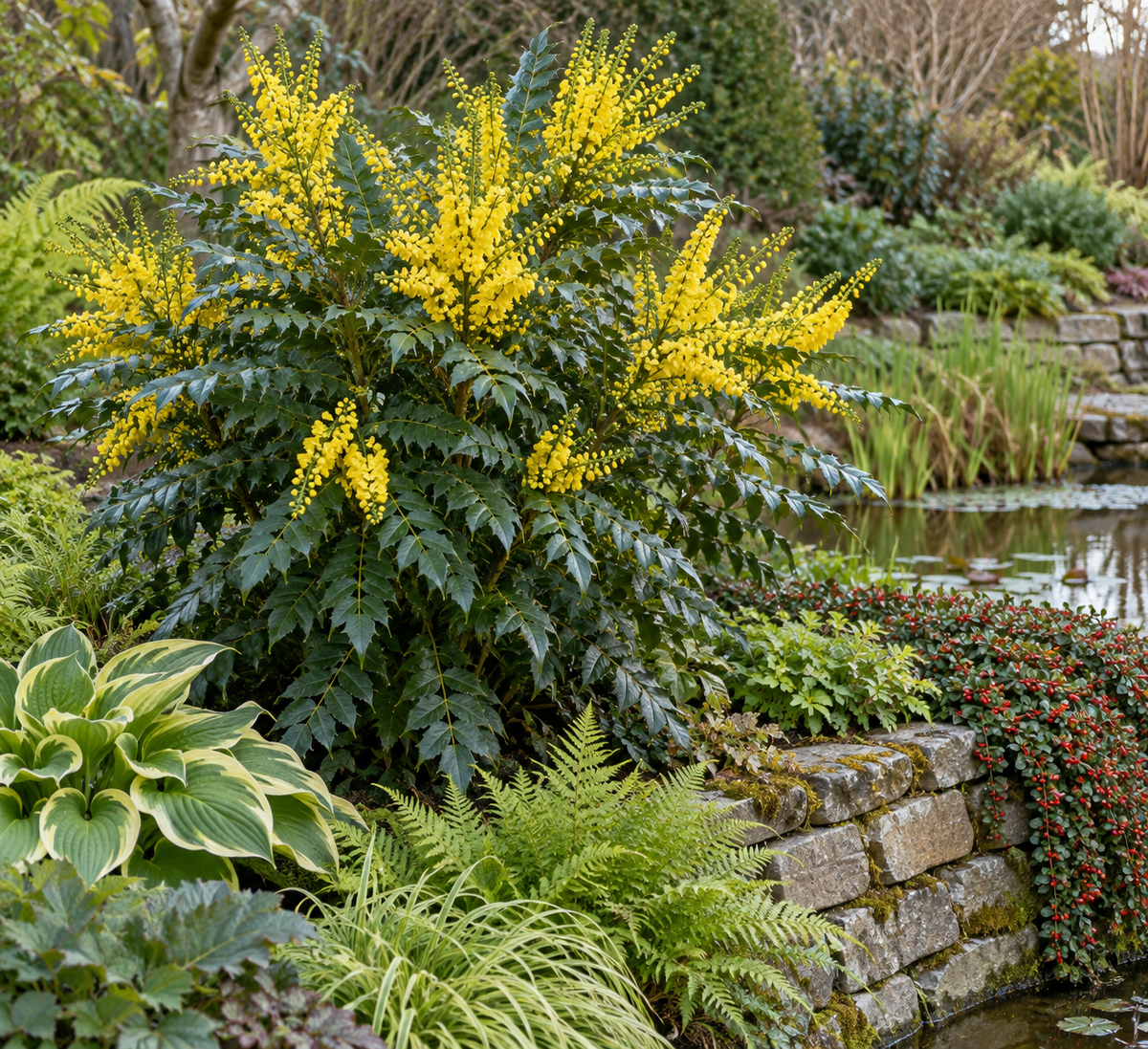 Mahonia × media ‘Winter Gold’