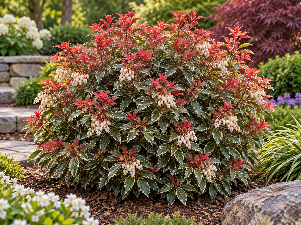 Pieris Flaming Silver – illusztratív növénykép 2
