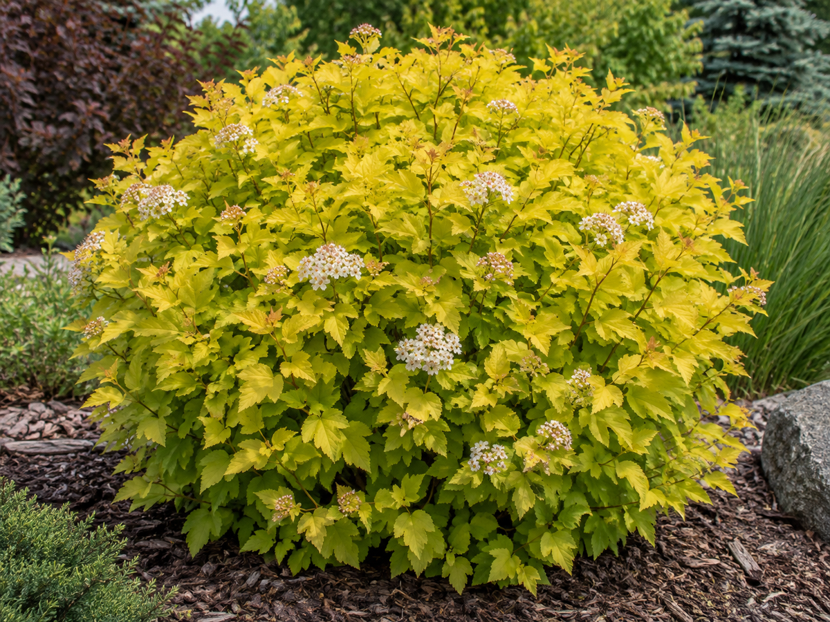 Physocarpus Darts Gold – illusztratív növénykép 1