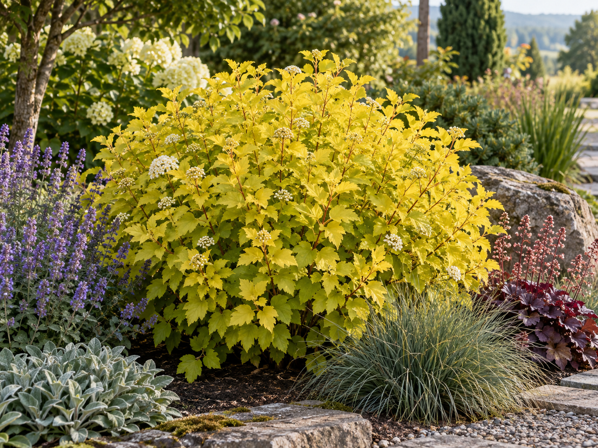 Physocarpus Darts Gold – illusztratív növénykép 2