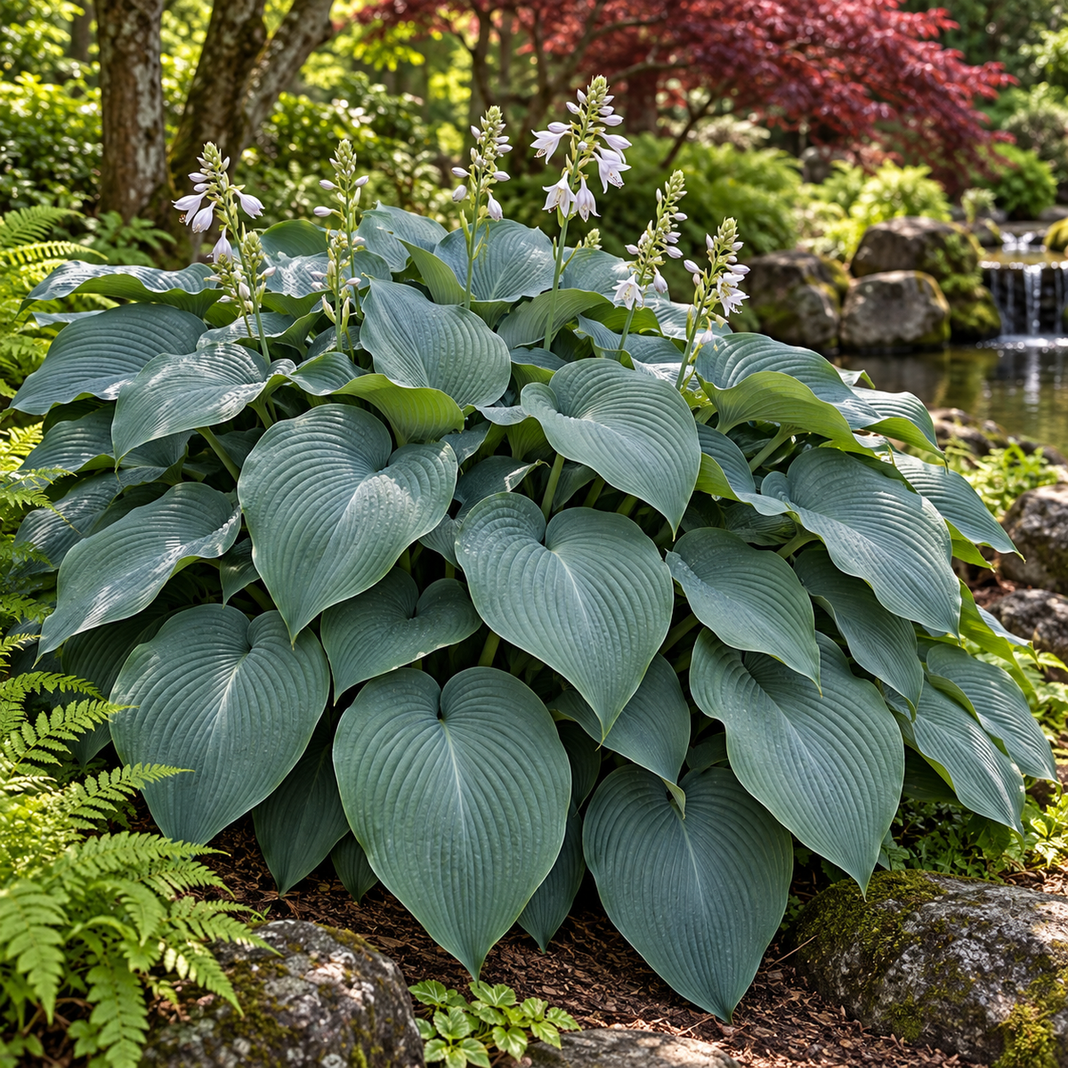 Hosta 'Blue Angel' – compoziție de grădină 1