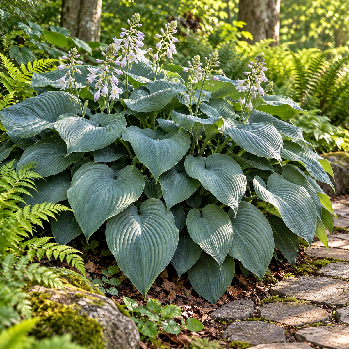 Hosta 'Blue Angel' – compoziție de grădină 2