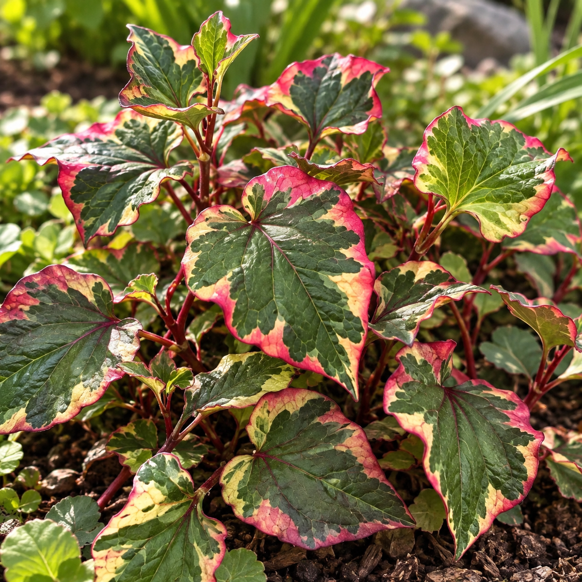 Houttuynia cordata ‘Chameleon’ – detaliu botanic
