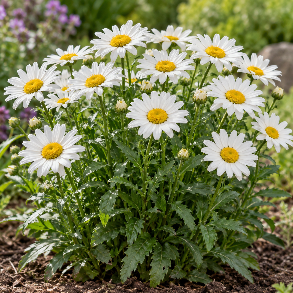 Leucanthemum × superbum ‘Madonna’ – detaliu, imagine orientativă