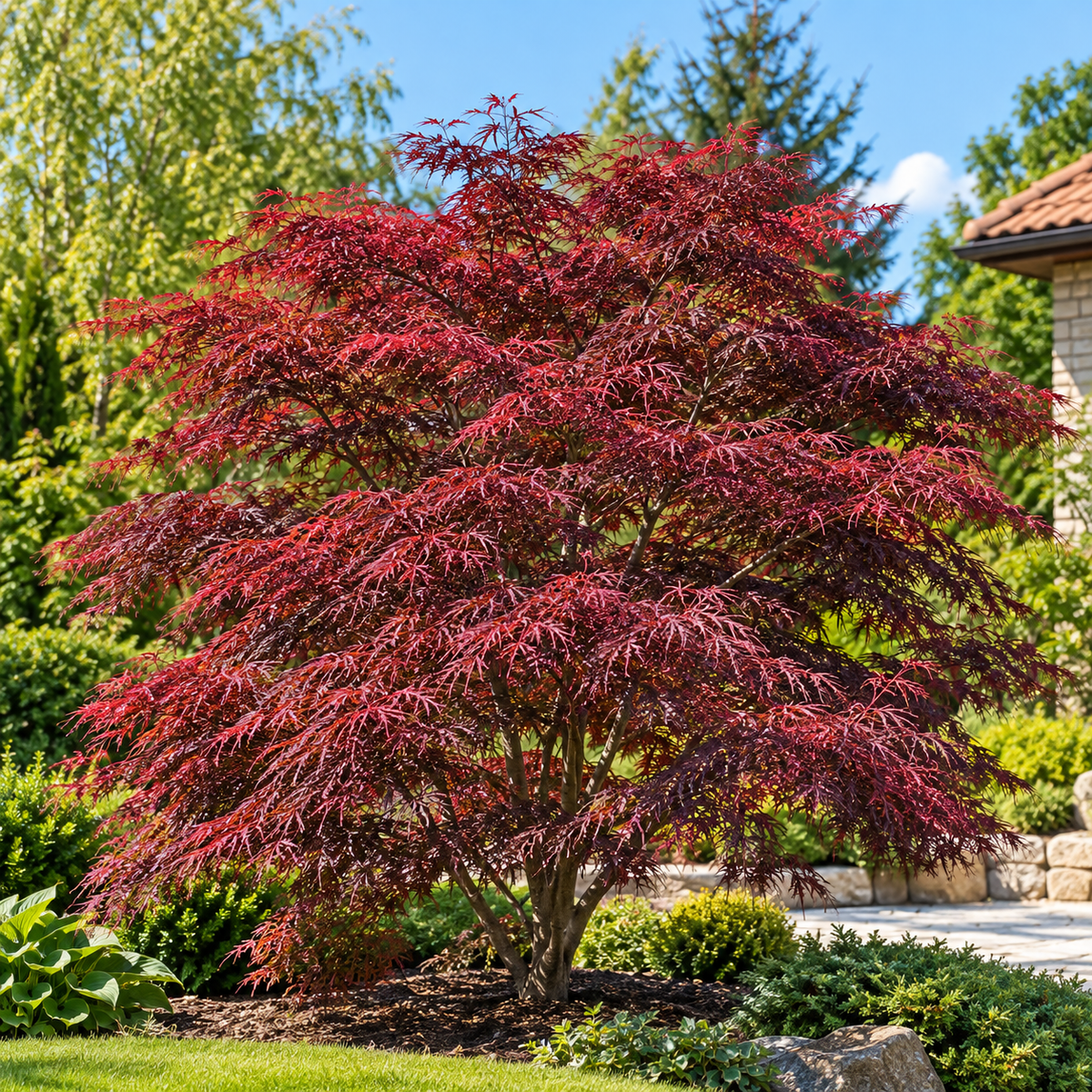 Acer palmatum ‘Lion Heart’ – în grădină