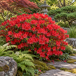 Azalea japonica ‘Hino Crimson’ — în grădină (ilustrație)