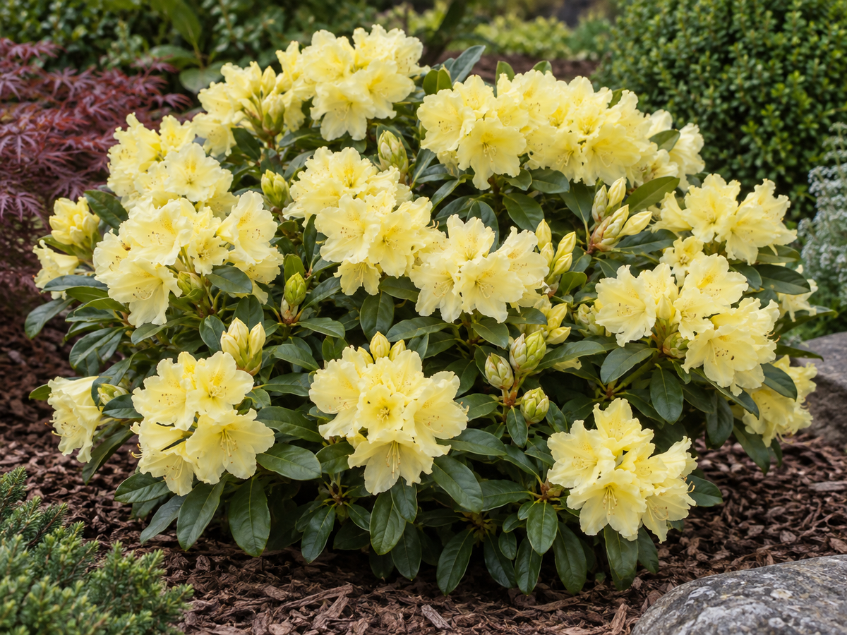 Rhododendron Yellow Petticoats – illusztratív növénykép 1