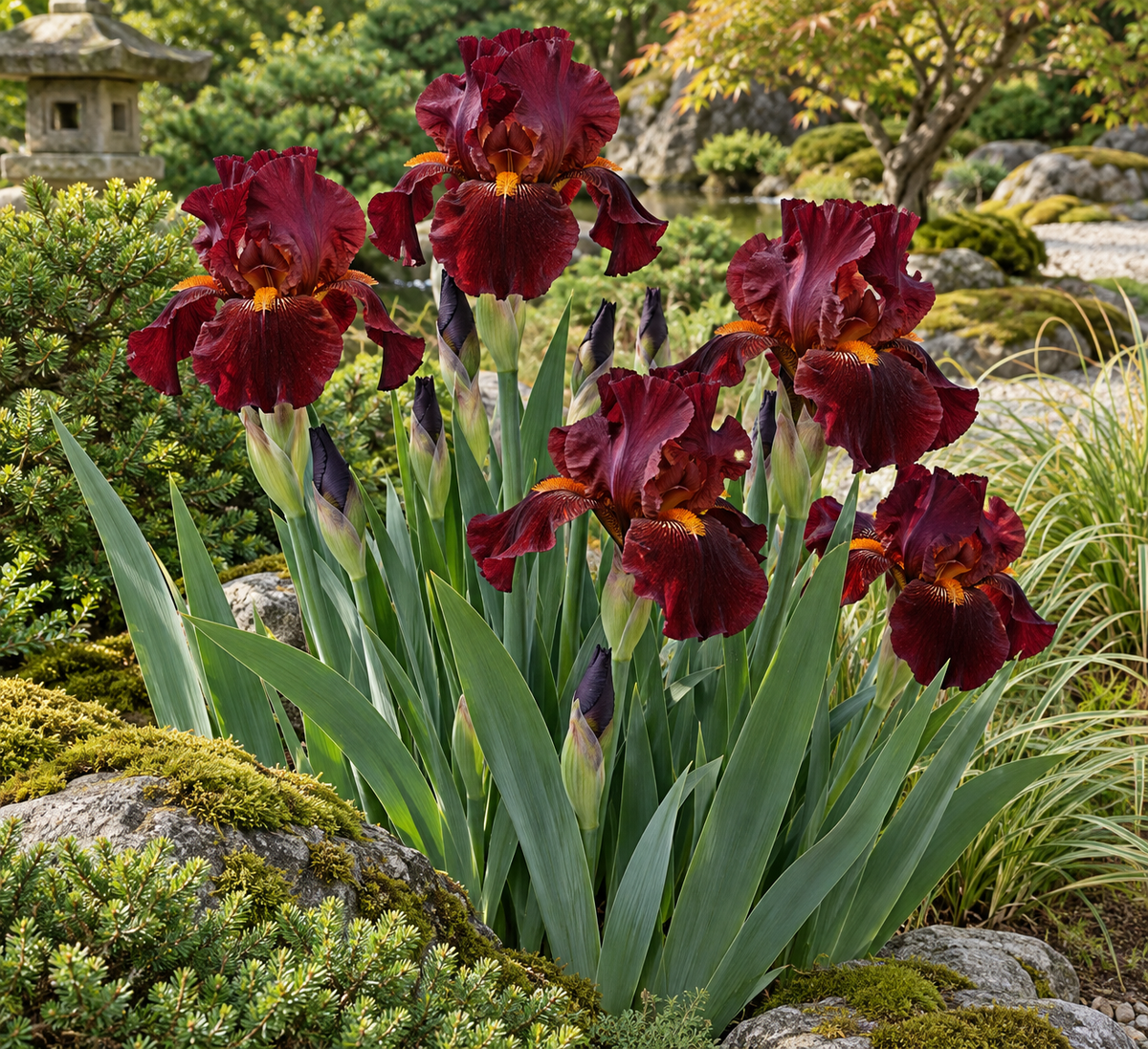 Iris germanica ‘Dark Red’ – ilustrație orientativă