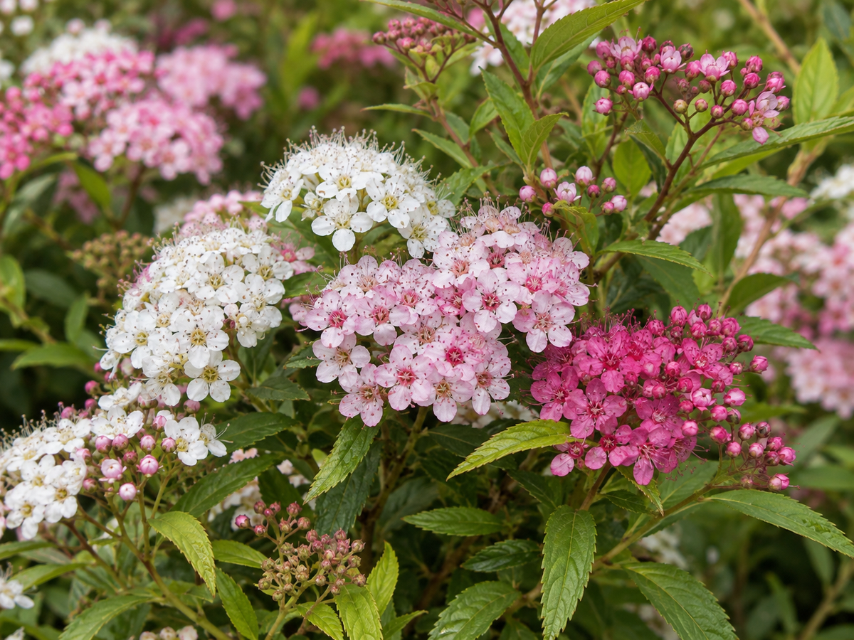 Spiraea Shirobana – flori, imagine ilustrativă
