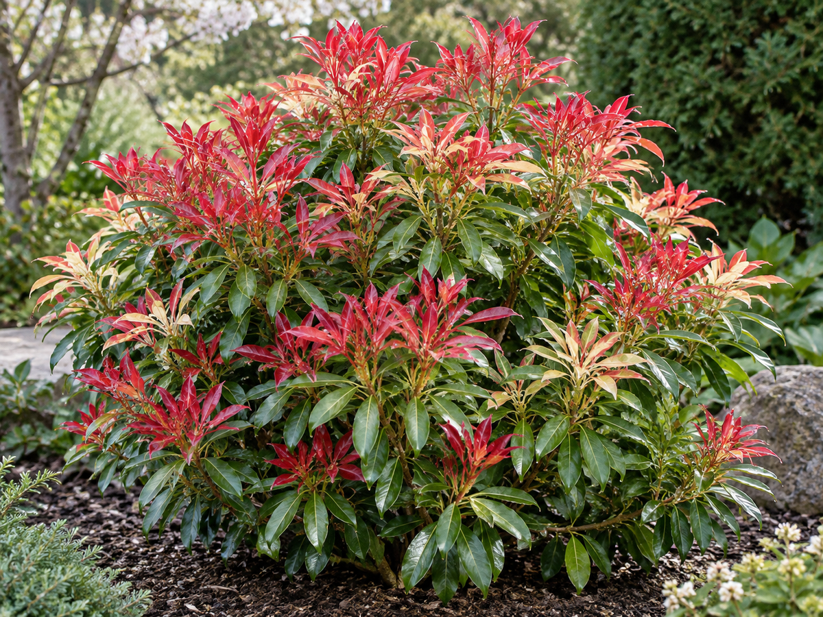 Pieris Forest Flame – illusztratív növénykép 1