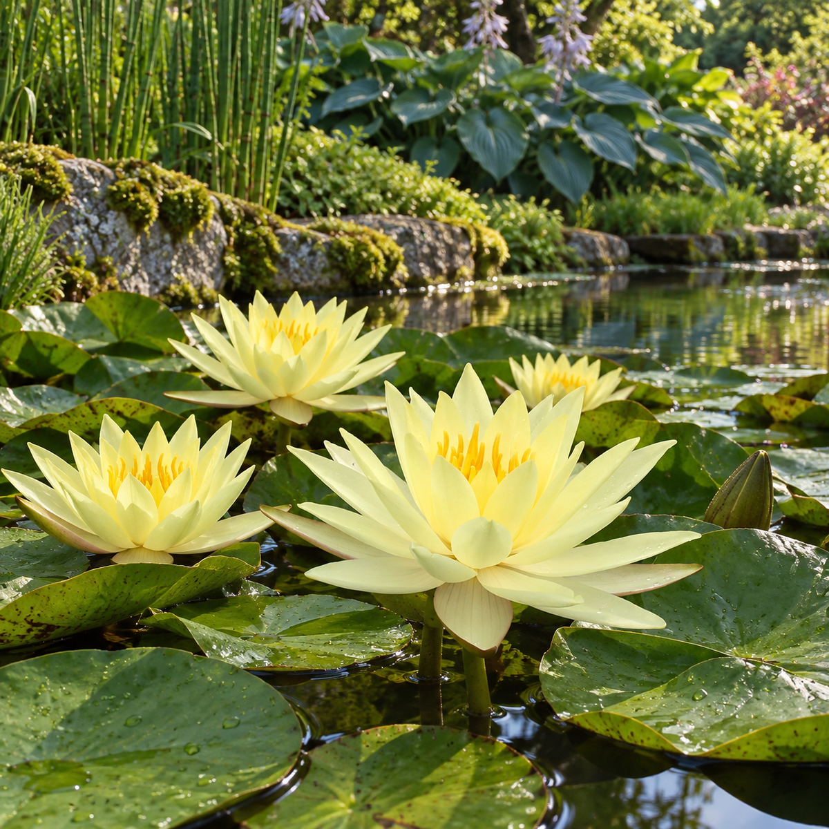 Nymphaea ‘Yellow Sensation’ – amenajare de grădină 1