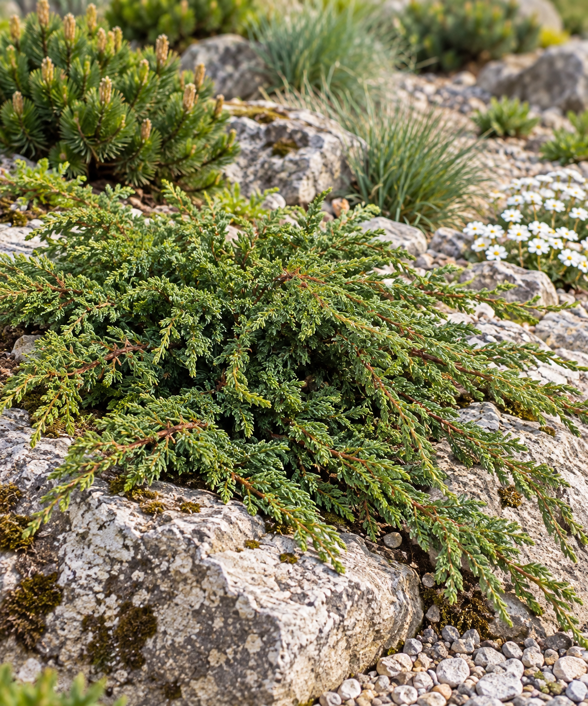 Juniperus communis 'Repanda' – compoziție în grădină