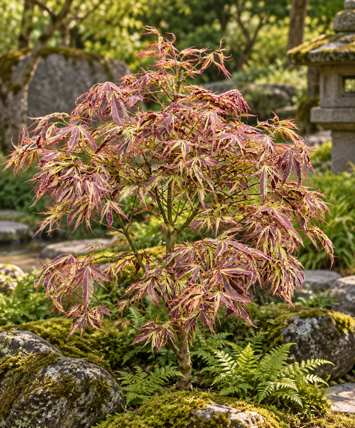 Acer palmatum Manyo no sato – imagine prelucrată după fotografie de referință