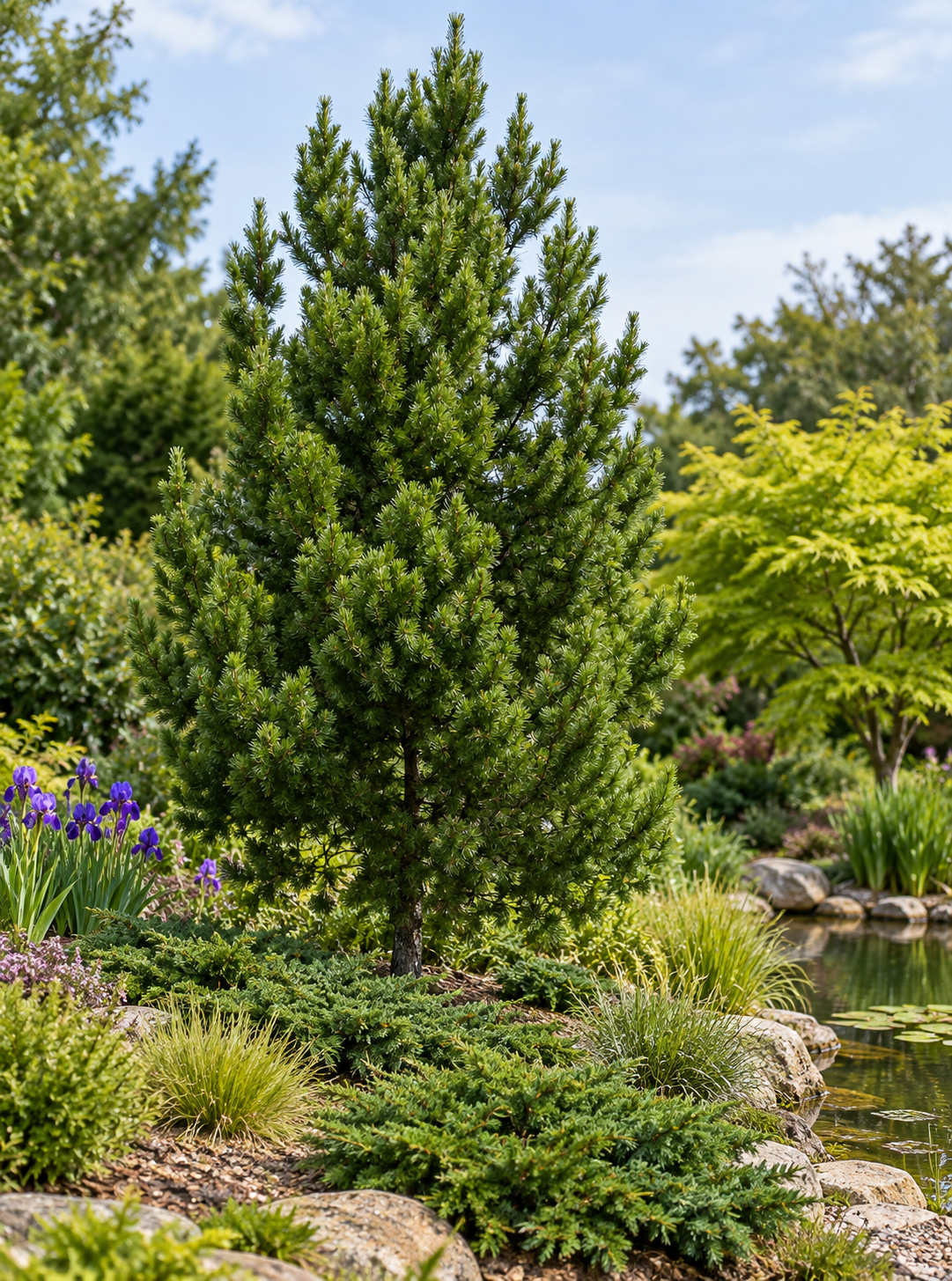 Pinus leucodermis – asociere cu alte plante