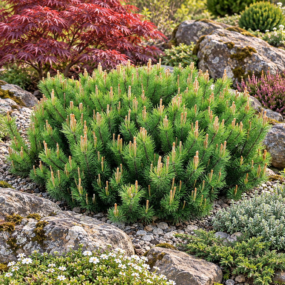 Pinus mugo Pumilio – compoziție de grădină