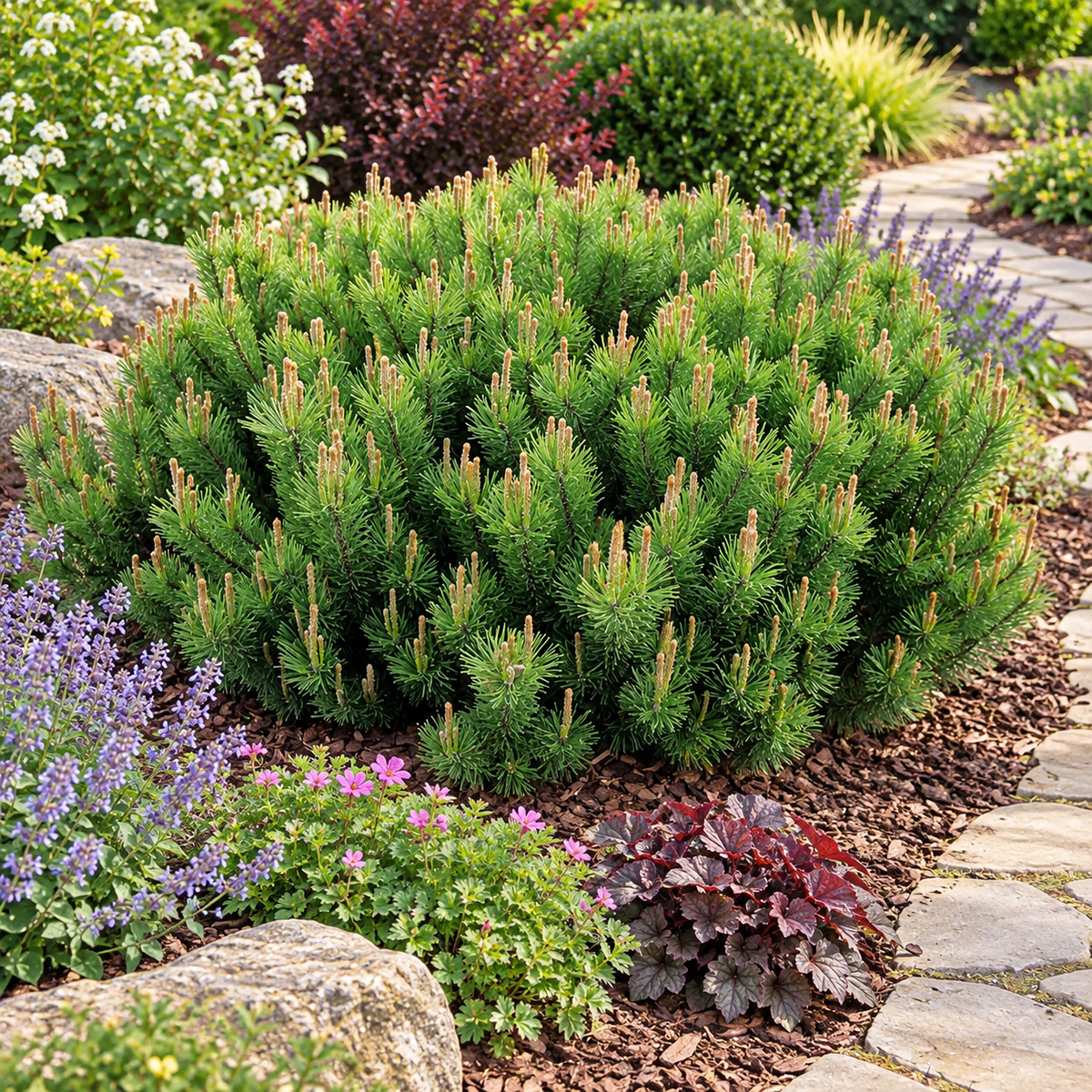 Pinus mugo Pumilio – compoziție de grădină