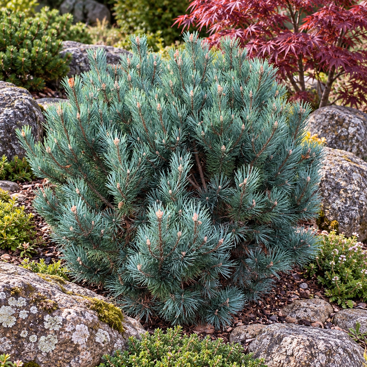 Pinus sylvestris 'Watereri' – compoziție de grădină