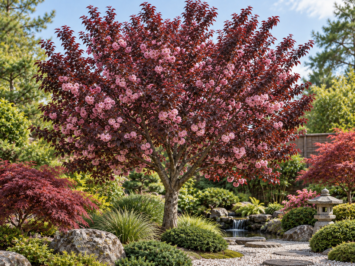 Prunus serrulata Royal Burgundy – japánkert